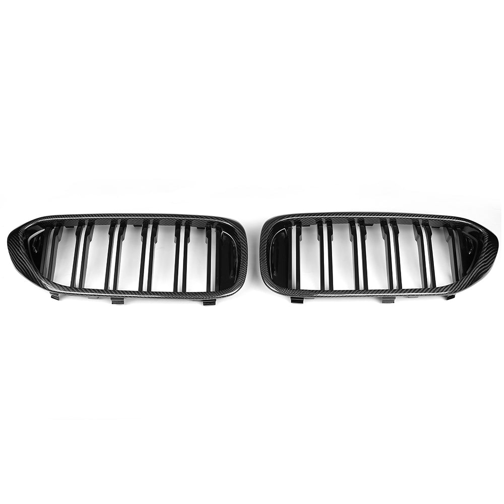 BMW F90 M5 and G30 G31 5 Series pre-LCI carbon fiber grille by CT Carbon, showcasing sleek, lightweight, aerodynamic design.