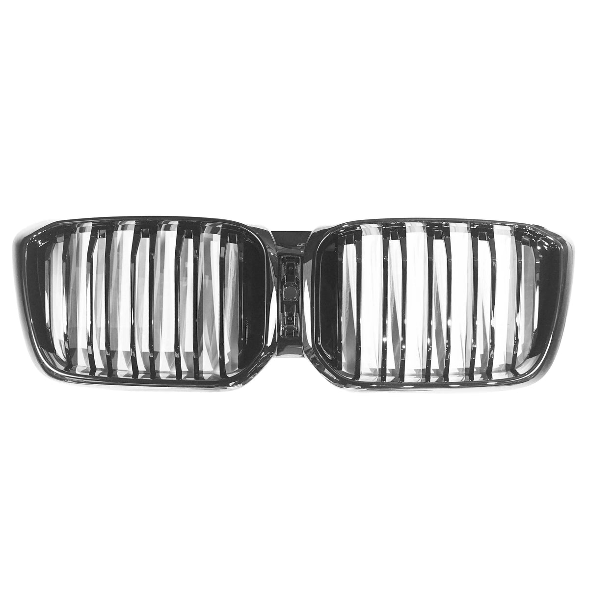 BMW G02 X4 and G01 X3 LCI 2021+ black double slat grille by CT Carbon, showcasing the sleek, stylish front grille design.