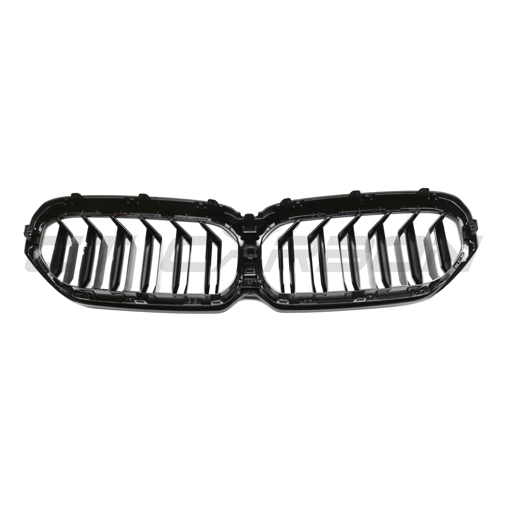 BMW G30 G31 5 Series LCI double slat grille by CT Carbon, showcasing the sleek black grille design on a luxury sedan.