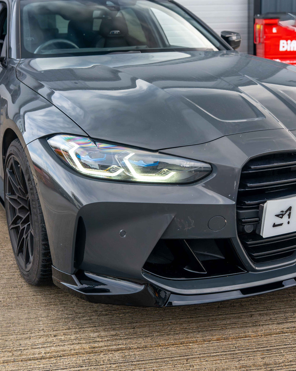 BMW G80 G81 M3 and G82 G83 M4 CT Carbon gloss black ducts, high-performance automotive accessories with sleek design.