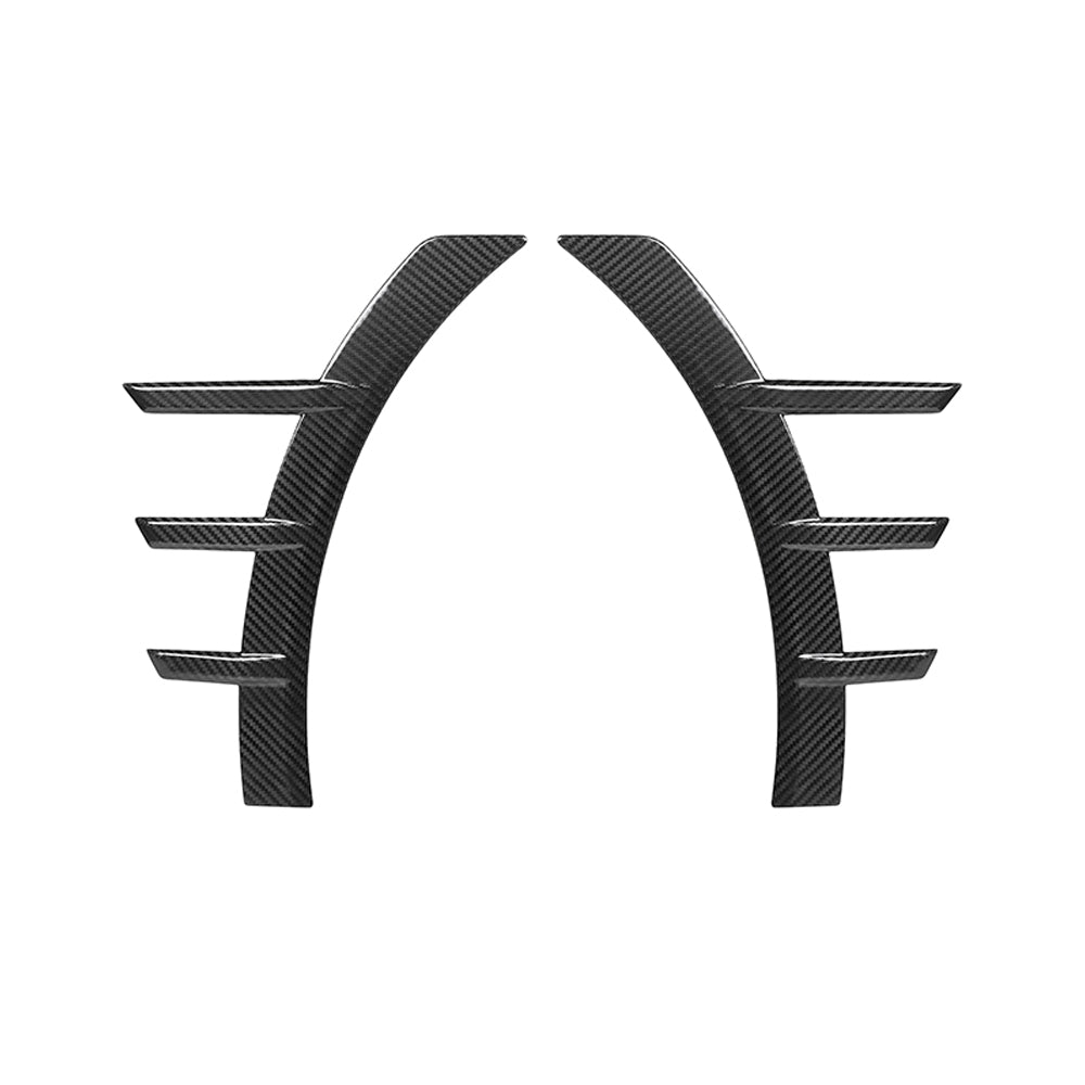 BMW G87 M2 carbon fibre front side fender trim by CT Carbon, showcasing sleek, lightweight automotive accessory with a glossy finish.