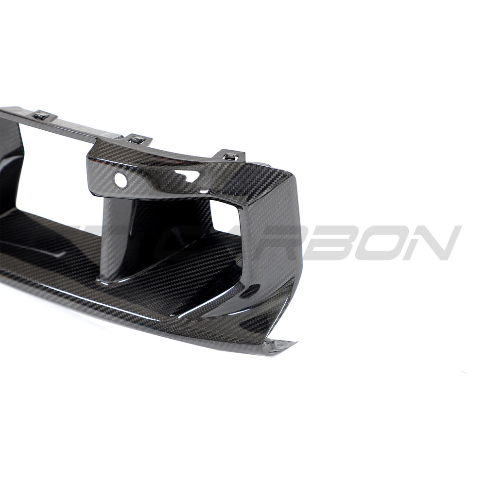BMW G87 M2 carbon fiber lower grille accessory by CT Carbon, showcasing a sleek, lightweight design for improved front-end style.