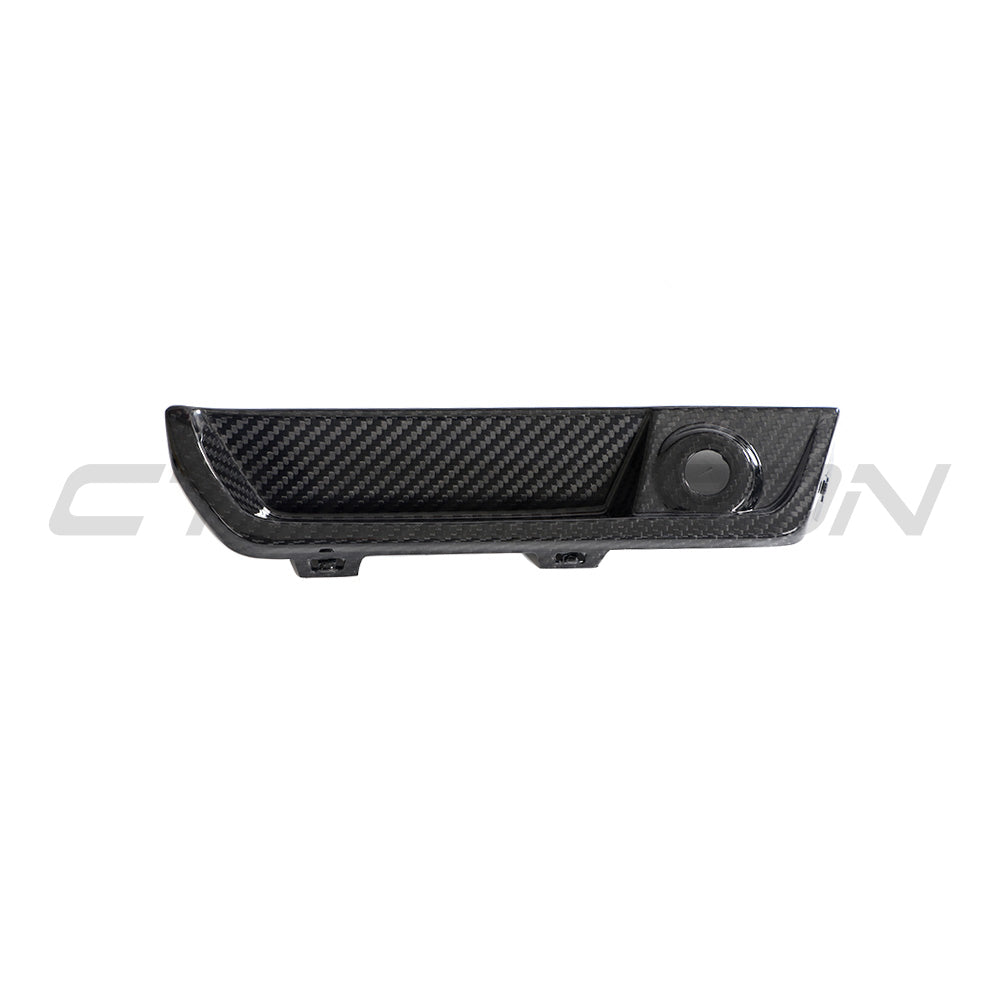 BMW G87 M2 carbon fibre reflector delete accessory by CT Carbon, showing sleek carbon fibre finish and precise fit.