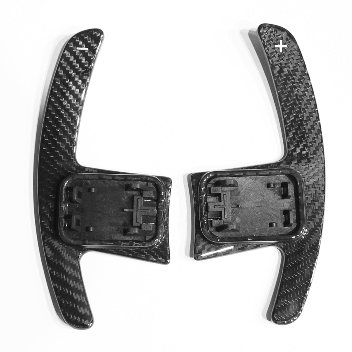 BMW GXX F40 carbon fibre shifter paddles by CT Carbon, sleek automotive accessories for enhanced driving control.