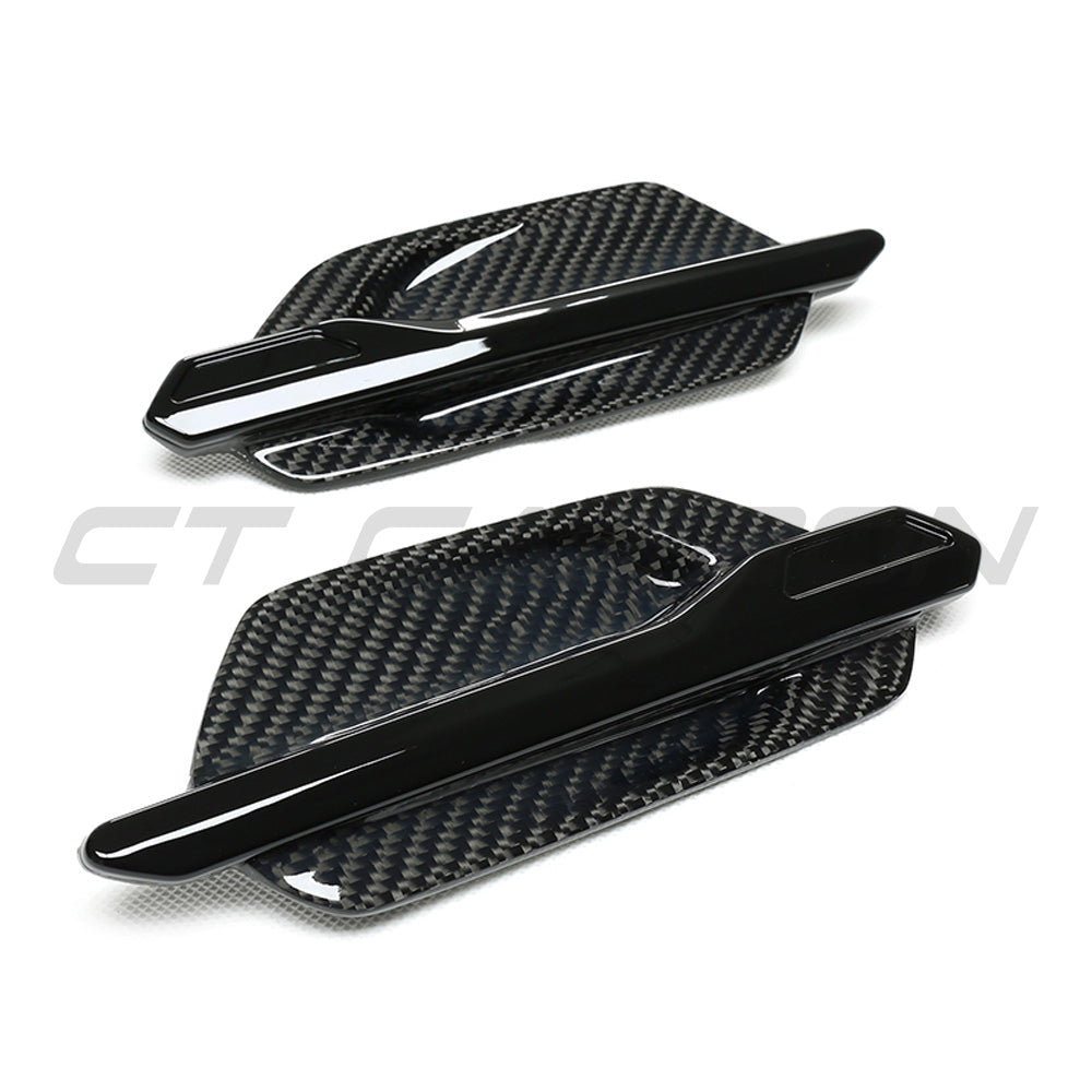 BMW M2 F87 Carbon Fibre Side Vents by CT Carbon, lightweight car accessories with sleek, sporty design for enhanced aerodynamics.