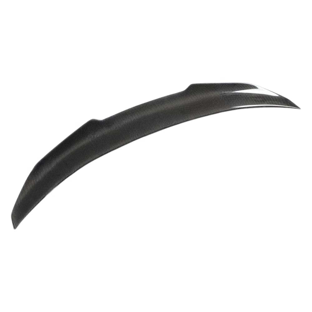 BMW M2 M2C F87 F22 carbon fibre ducktail spoiler by CT Carbon, showcasing its sleek aerodynamic design on the car.