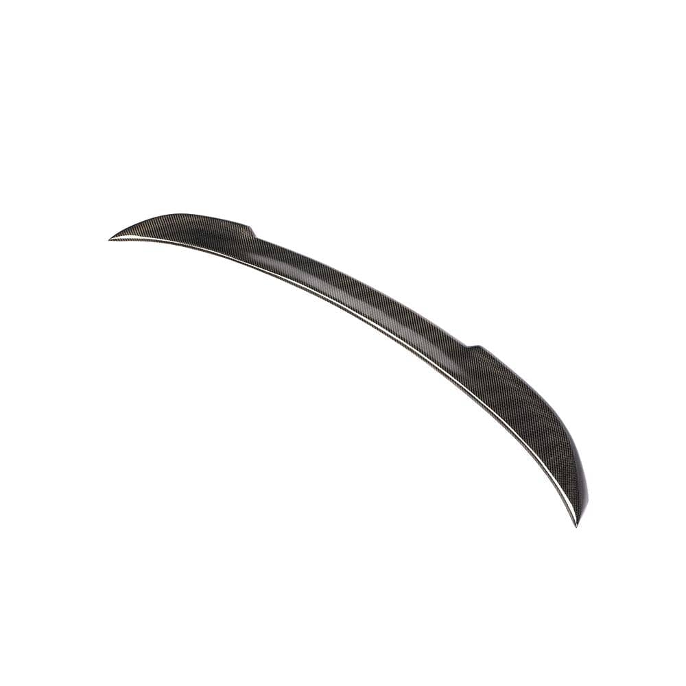 BMW M2 and M2C F87/F22 carbon fibre spoiler by CT Carbon, showcasing a sleek, lightweight aerodynamic car spoiler in black carbon fiber.