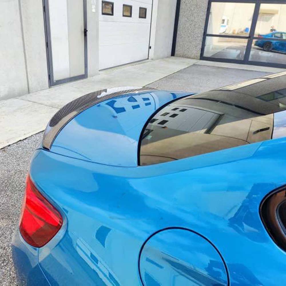 BMW M2 F87 CT Carbon full carbon fiber kit, MP style, including body panels and aerodynamic components, installed on the car.