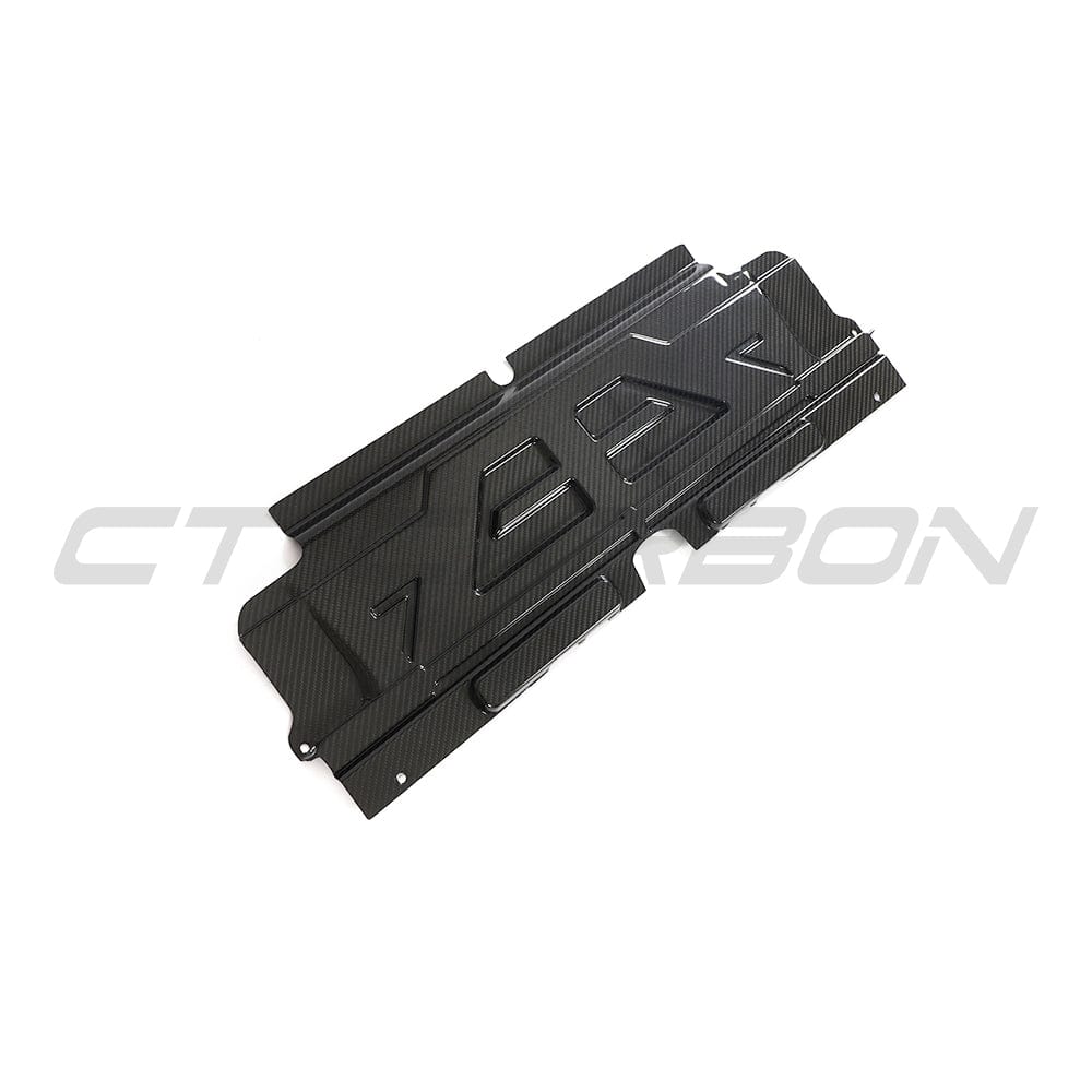 BMW M2 M3 M4 G87 G80 G81 G82 G83 Carbon Fibre Slam Panel Cover by CT Carbon, close-up of sleek carbon fiber finish.