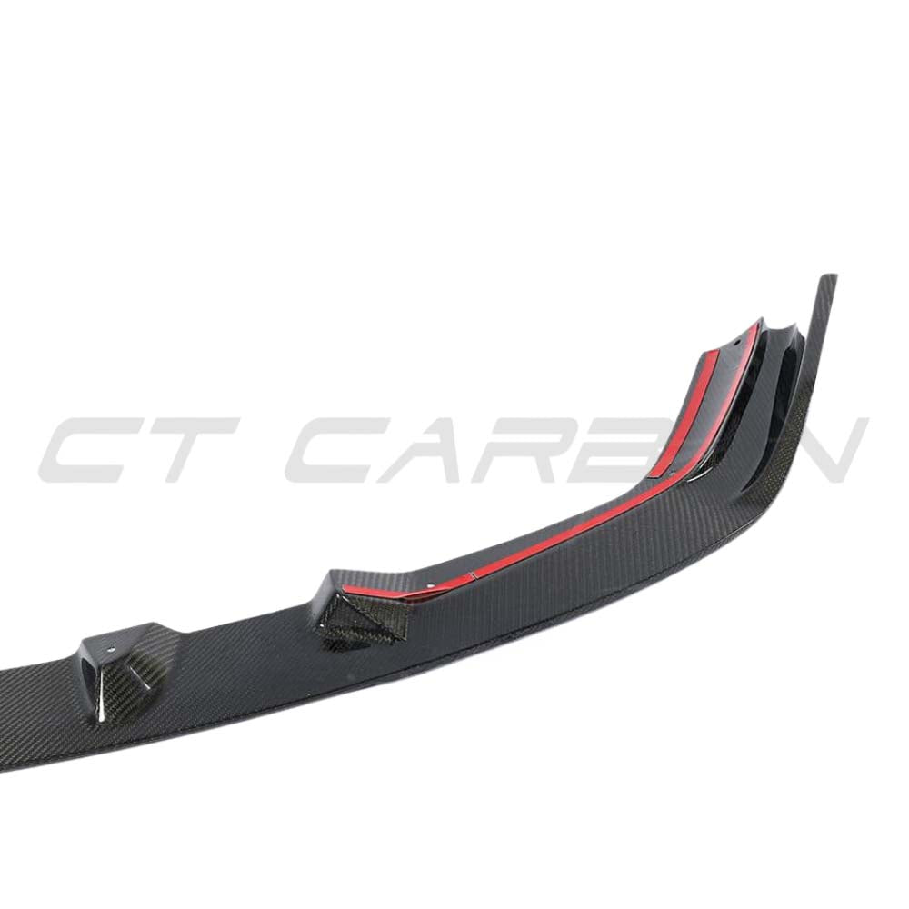 BMW M2 F87 full carbon fiber kit by CT Carbon, featuring a 3D style carbon fiber splitter on the car.