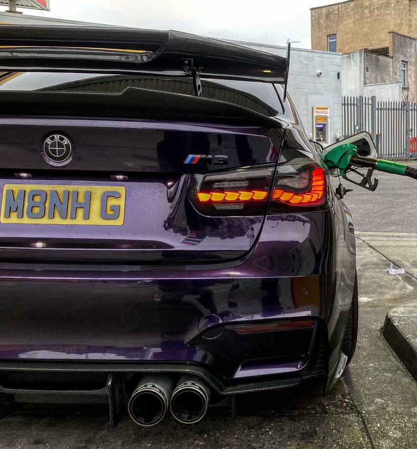 BMW M2 M3 M4 CT Carbon fiber spoiler wing V2, sleek aerodynamic design for enhanced performance and style.