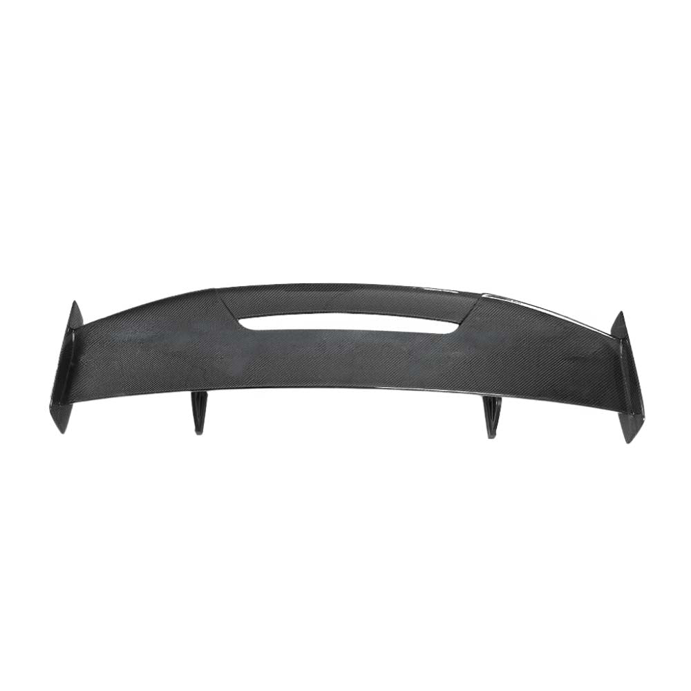 BMW M2, M3, M4 carbon fibre wing spoiler by CT Carbon, V2 style, showcasing sleek aerodynamic design and lightweight construction.