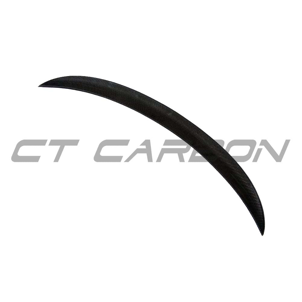 BMW M3 and 3 Series E90 carbon fibre spoiler by CT Carbon, showcasing the sleek, aerodynamic V2 spoiler design on the car.