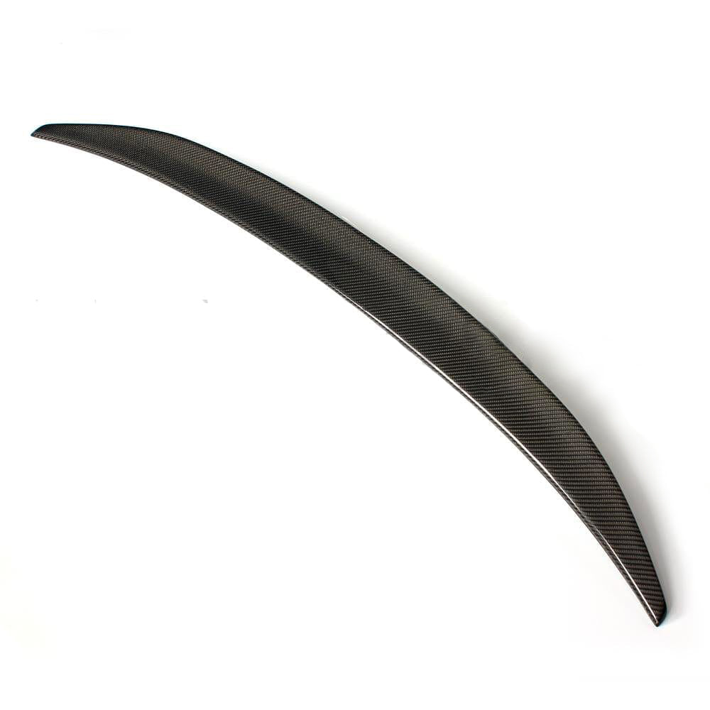 BMW M3 E92 carbon fiber spoiler by CT Carbon, V1 style, showing sleek aerodynamic design and high-quality carbon fiber finish.