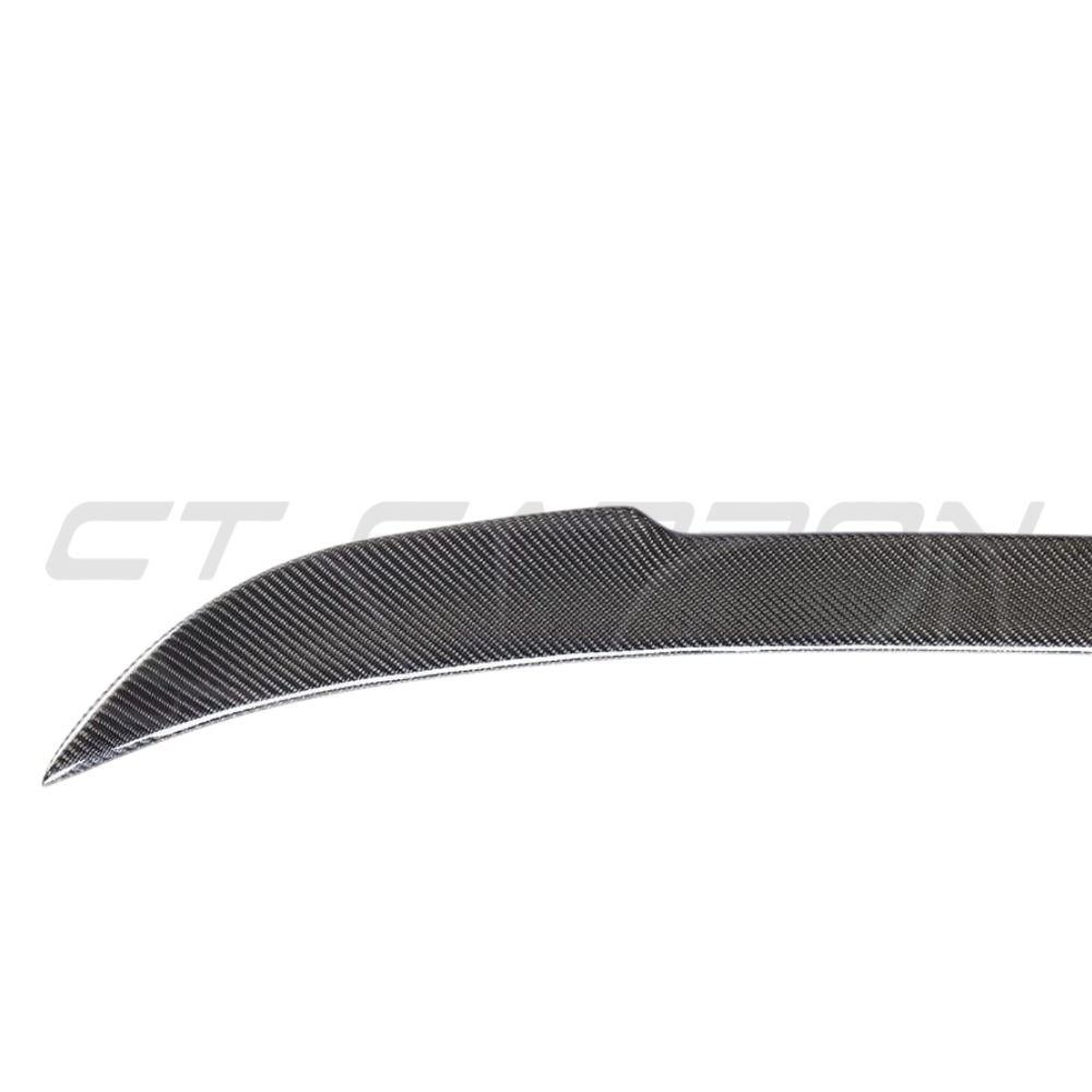 BMW F30 3 Series 2011-2019 carbon fibre kit by CT Carbon, featuring a V10 style full carbon fibre spoiler for F80 M3 and F30 models.