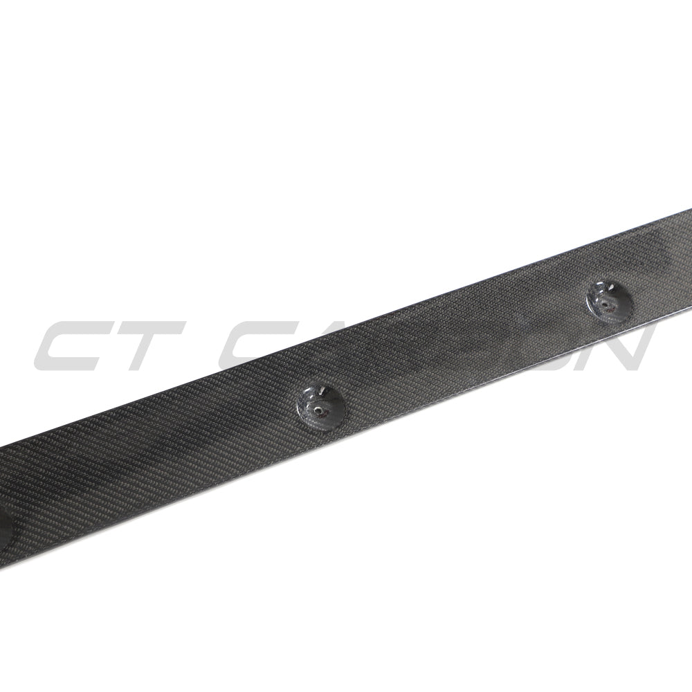 BMW M3 G80 G81 carbon fibre side skirt extensions by CT Carbon, showcasing sleek, lightweight side skirts for sporty styling.