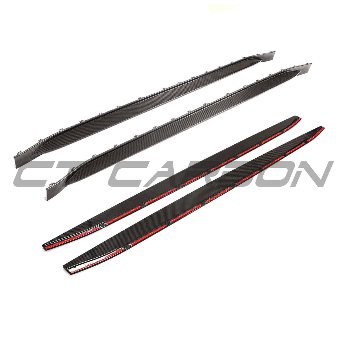 BMW G81 M3 Touring 2022+ full carbon fibre kit from CT Carbon, featuring side skirt replacement extension on a sleek sports car.