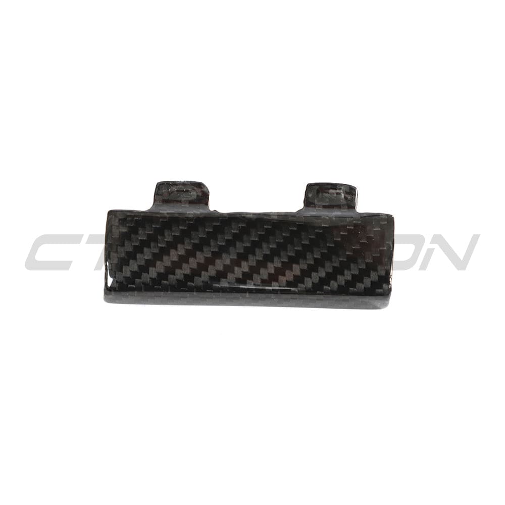 BMW M3 M4 G80 G81 G82 G83 carbon fiber diffuser trim by CT Carbon, showing sleek, glossy black finish on car accessories.