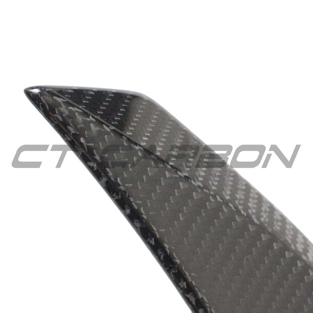 BMW M3 G80 G20 Carbon Fibre Spoiler by CT Carbon, V9 style, showcasing sleek black carbon fiber with aerodynamic design.