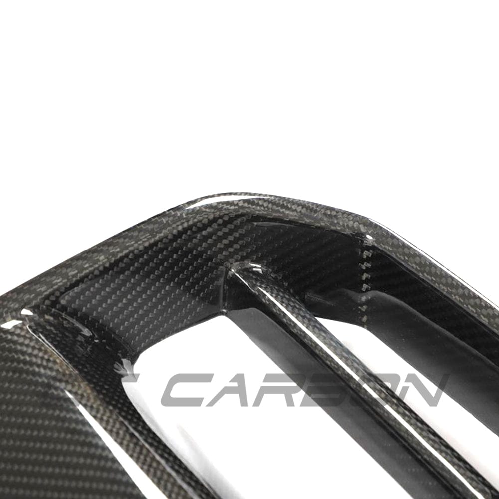 BMW M3 M4 G80 G81 G82 G83 carbon fiber grille by CT Carbon, featuring a sleek GT-style design with ACC V1.