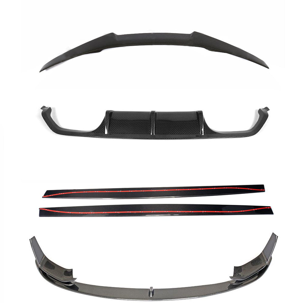 BMW F82 M4 Coupe 2014-2020 CT Carbon full carbon fibre kit, including body panels and accents on the car.