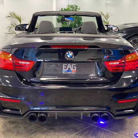 BMW M4 F83 F33 4 Series carbon fiber spoiler by CT Carbon, showcasing sleek V1 style with detailed carbon fiber finish.