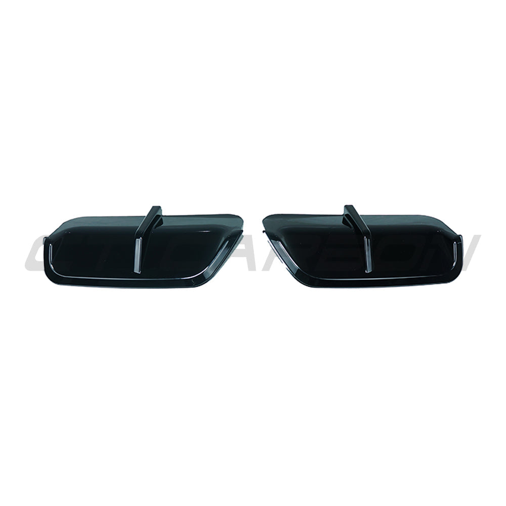 BMW U11 X1 2023 CT Carbon gloss black diffuser side accessories, showing sleek, aerodynamic design for the vehicle.