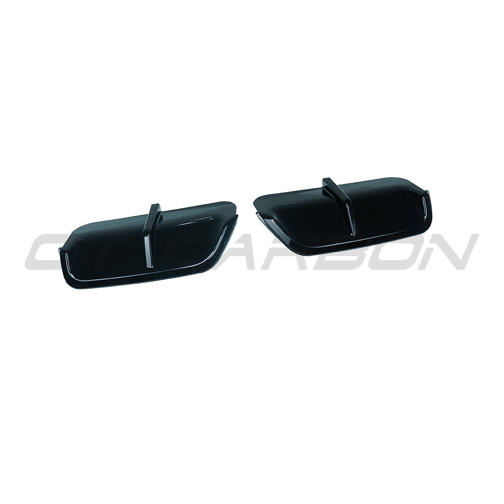 BMW U11 X1 2023 CT Carbon gloss black diffuser side accessories, showing the sleek aerodynamic design and high-quality finish.