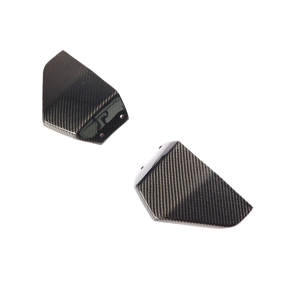 BMW X3 G01 2017-2021 CT Carbon carbon fibre corner splitters installed on front corners of the vehicle.