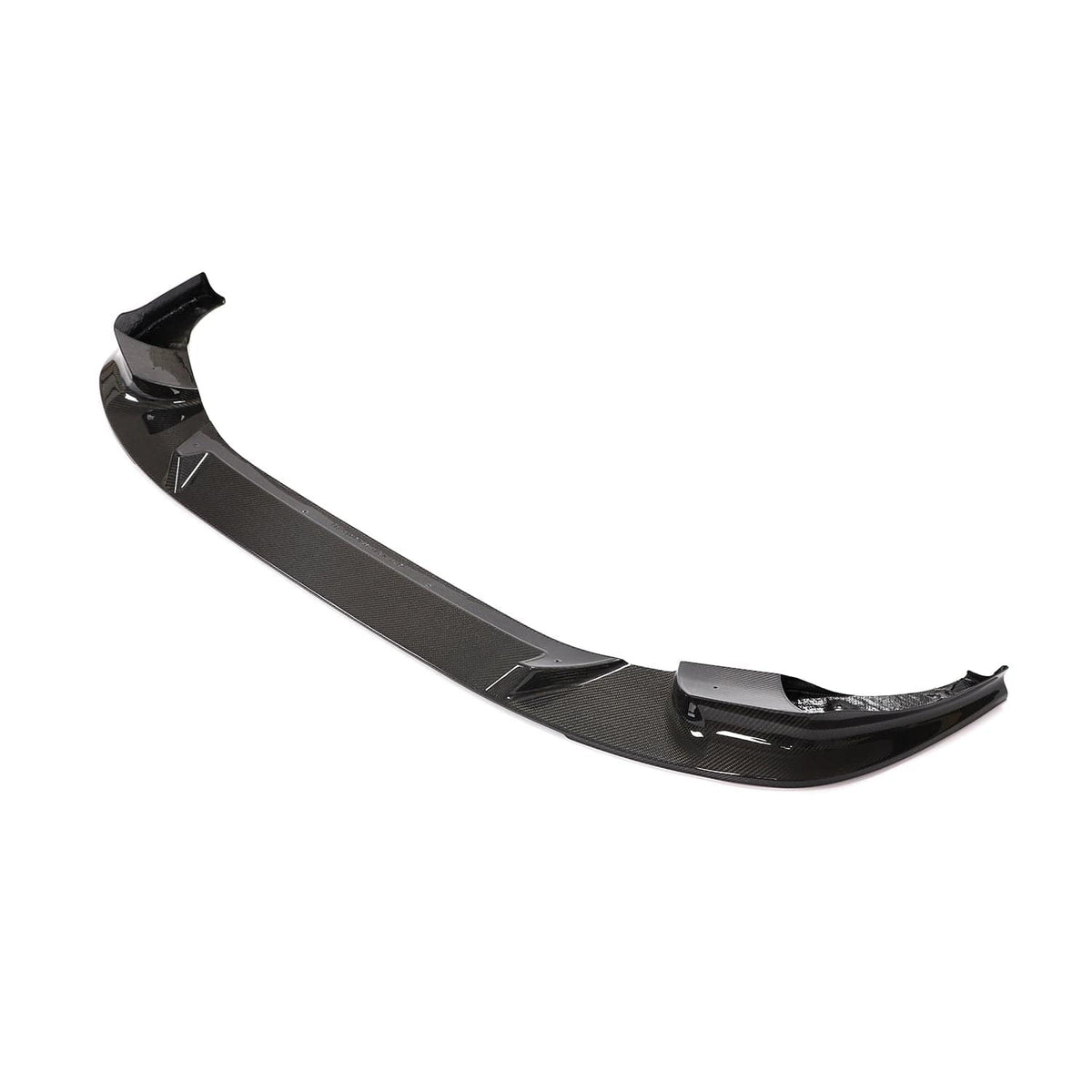 BMW X3M and X4M F97/F98 2018-2021 carbon fiber splitter by CT Carbon, showcasing a sleek 3D-style design on the front bumper.