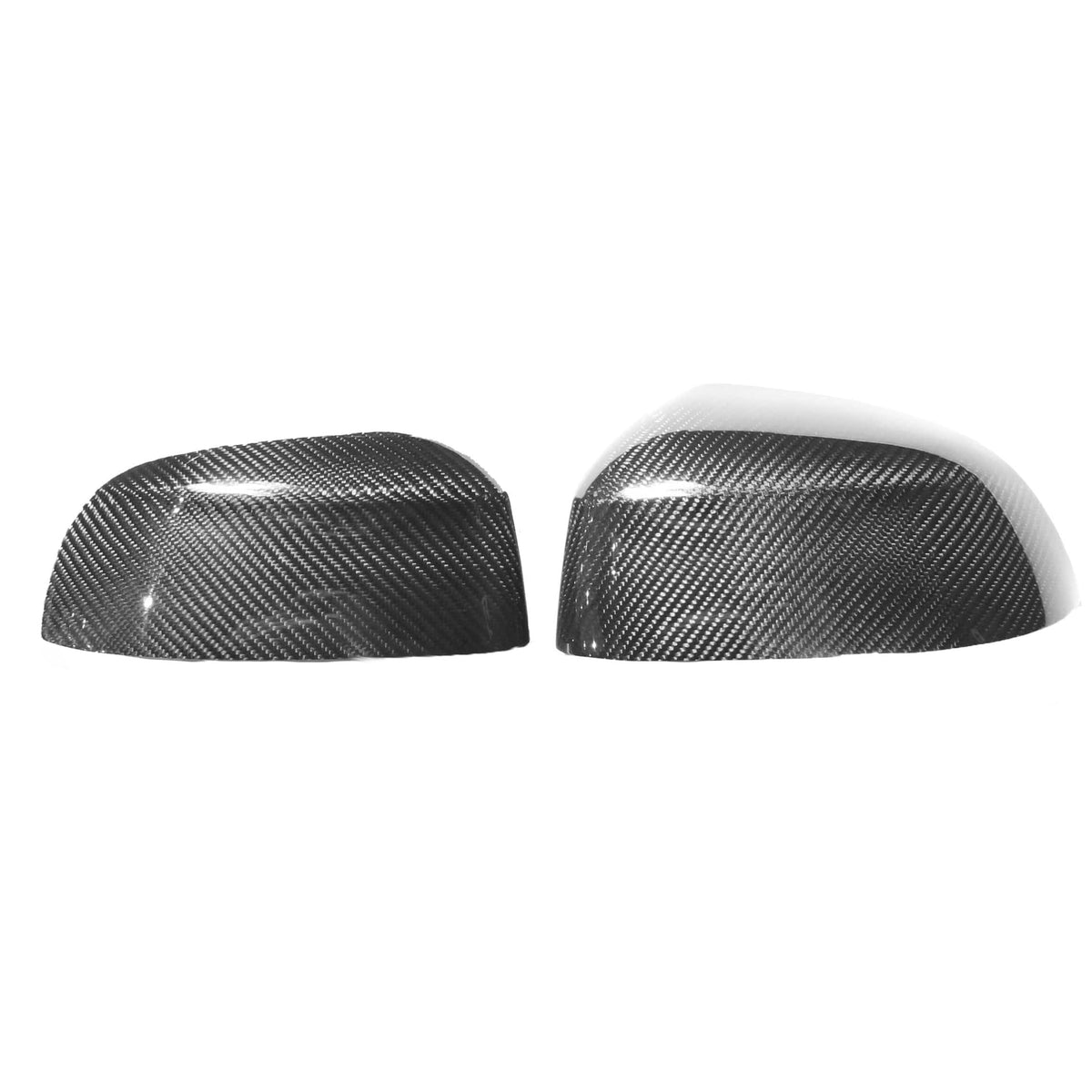 BMW X3, X4, X5, X6 G01 G02 G05 G06 carbon fiber mirror accessories by CT Carbon, OEM style, close-up of mirror housing.