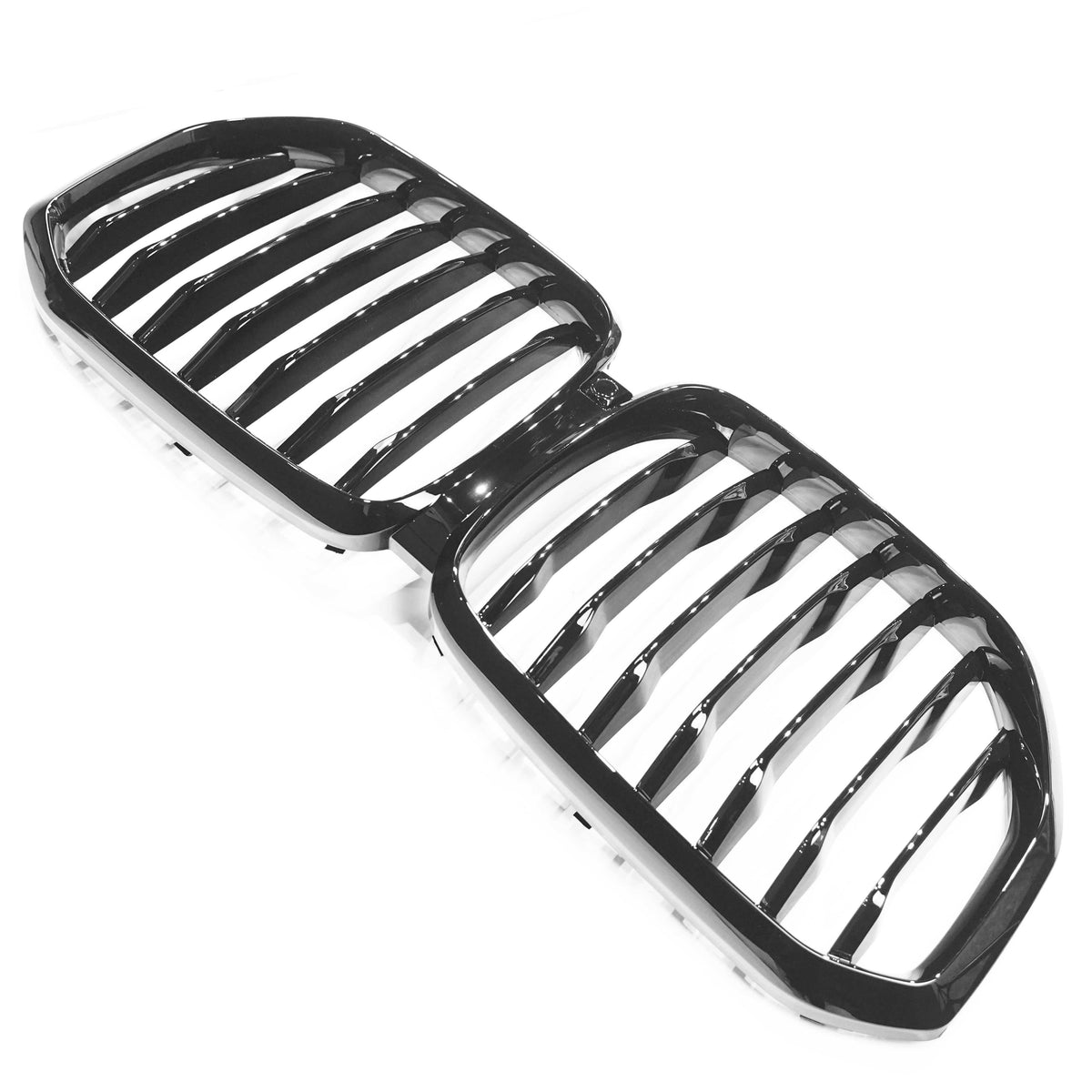 BMW X5 G05 single slat black grille by CT Carbon, close-up view showing sleek black finish and grille design details.