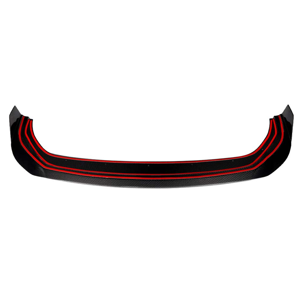Carbon fibre splitter for VW Golf MK8.5 R 2024+ by CT Carbon, showing the sleek, textured carbon fiber surface and aerodynamic design.