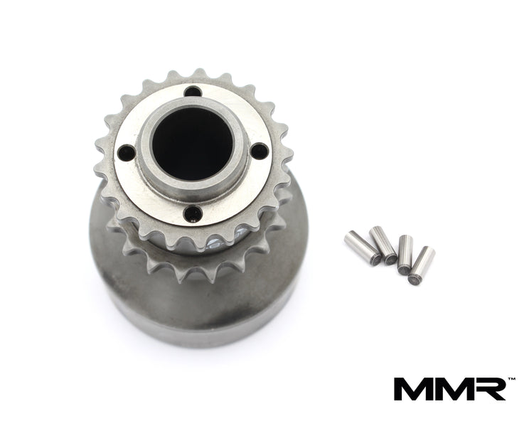 MMX Performance BMW S55 N55 crank hub upgrade with four pinned design, engine parts for enhanced performance and durability