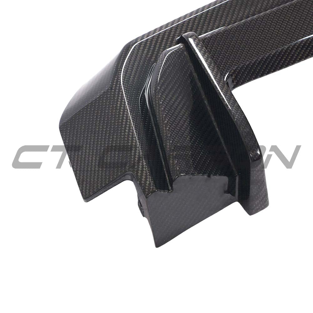 BMW G80 M3 full carbon fibre kit by CT Carbon, showing close-up of carbon fibre panels and detailed finish on the car parts.