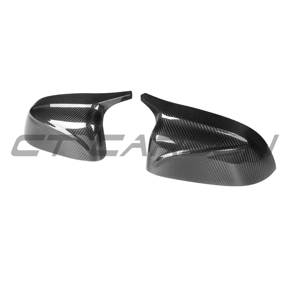 BMW G01 G02 G05 G06 G07 G08 X3 X4 X5 X6 X7 carbon fiber side mirrors by CT Carbon, showing sleek, aerodynamic mirror design