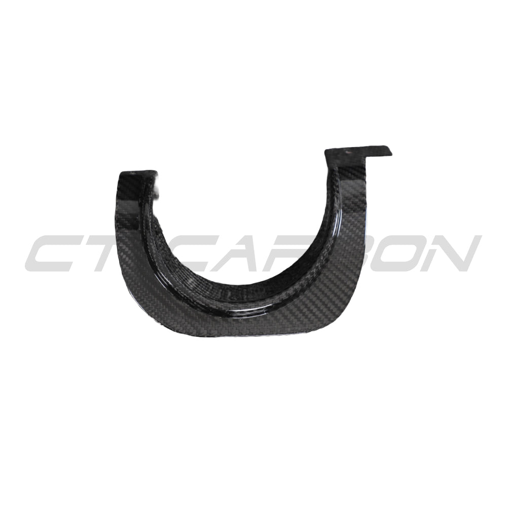 CT Carbon Toyota Supra A90 2019+ carbon fibre exhaust diffuser cover, showcasing sleek, lightweight design for enhanced vehicle style.