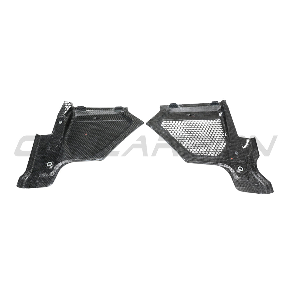 BMW M2, M3, M4 G87 G80 G81 G82 G83 carbon fiber engine bay upper trim by CT Carbon, LHD car accessory, close-up view