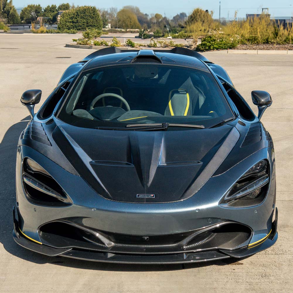 CT Carbon McLaren 720S Ultimate Kit installed on car, showcasing high-quality carbon fiber detailing and custom design elements.
