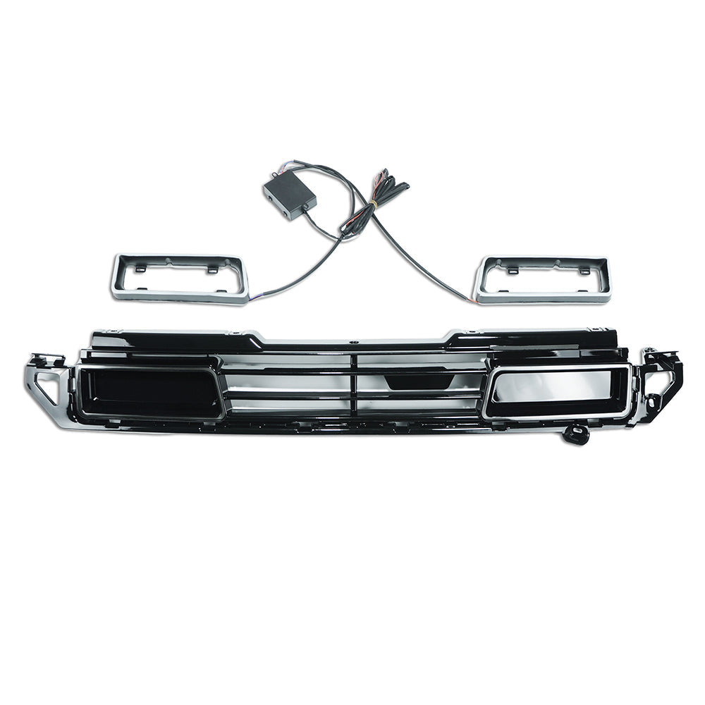 CT Carbon front bumper grille for Land Rover Defender 2020+ L663, durable black grille with mesh design for off-road style.
