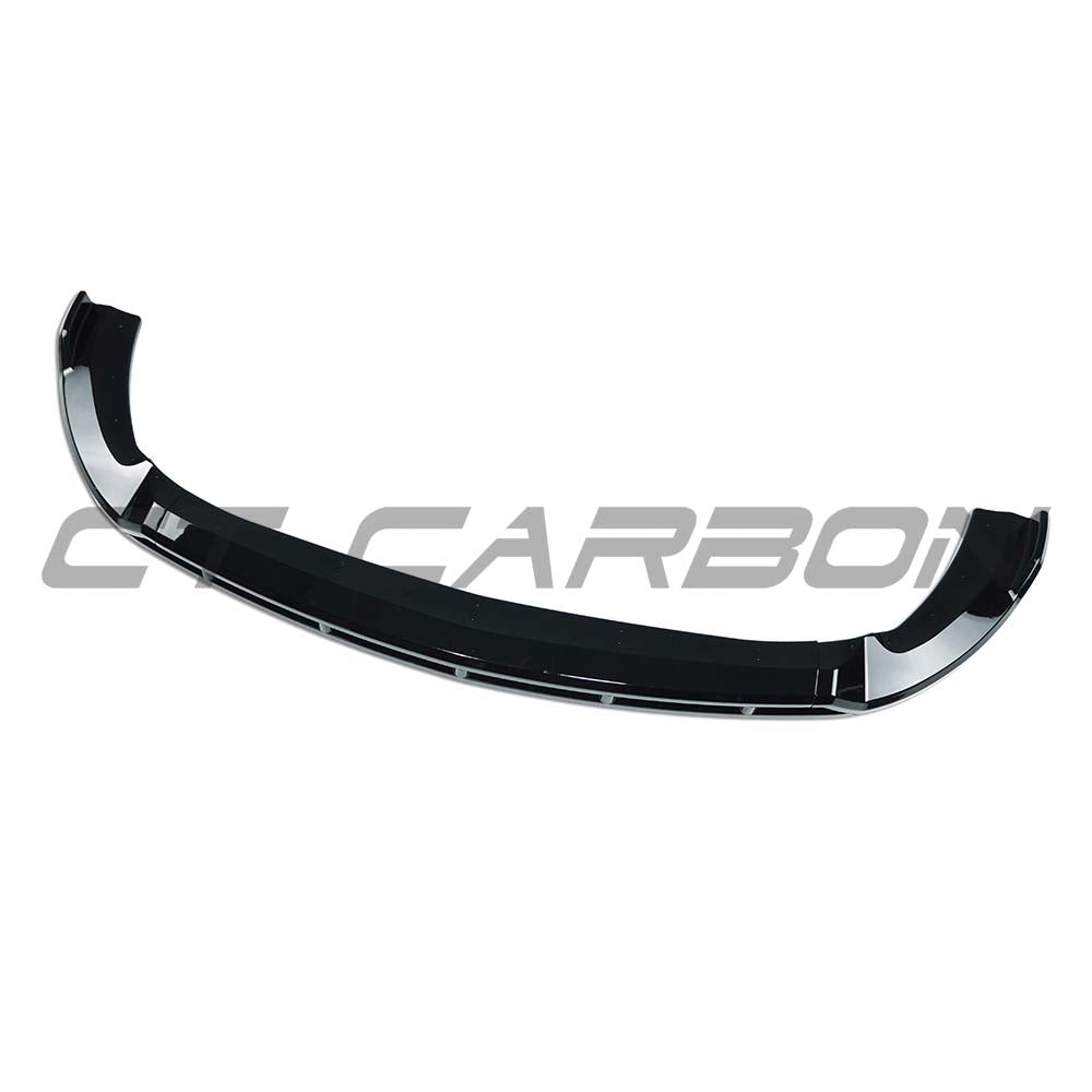 Gloss black splitter for Mercedes C-Class W118 (2019-2023) by CT Carbon, shown installed on the front bumper.