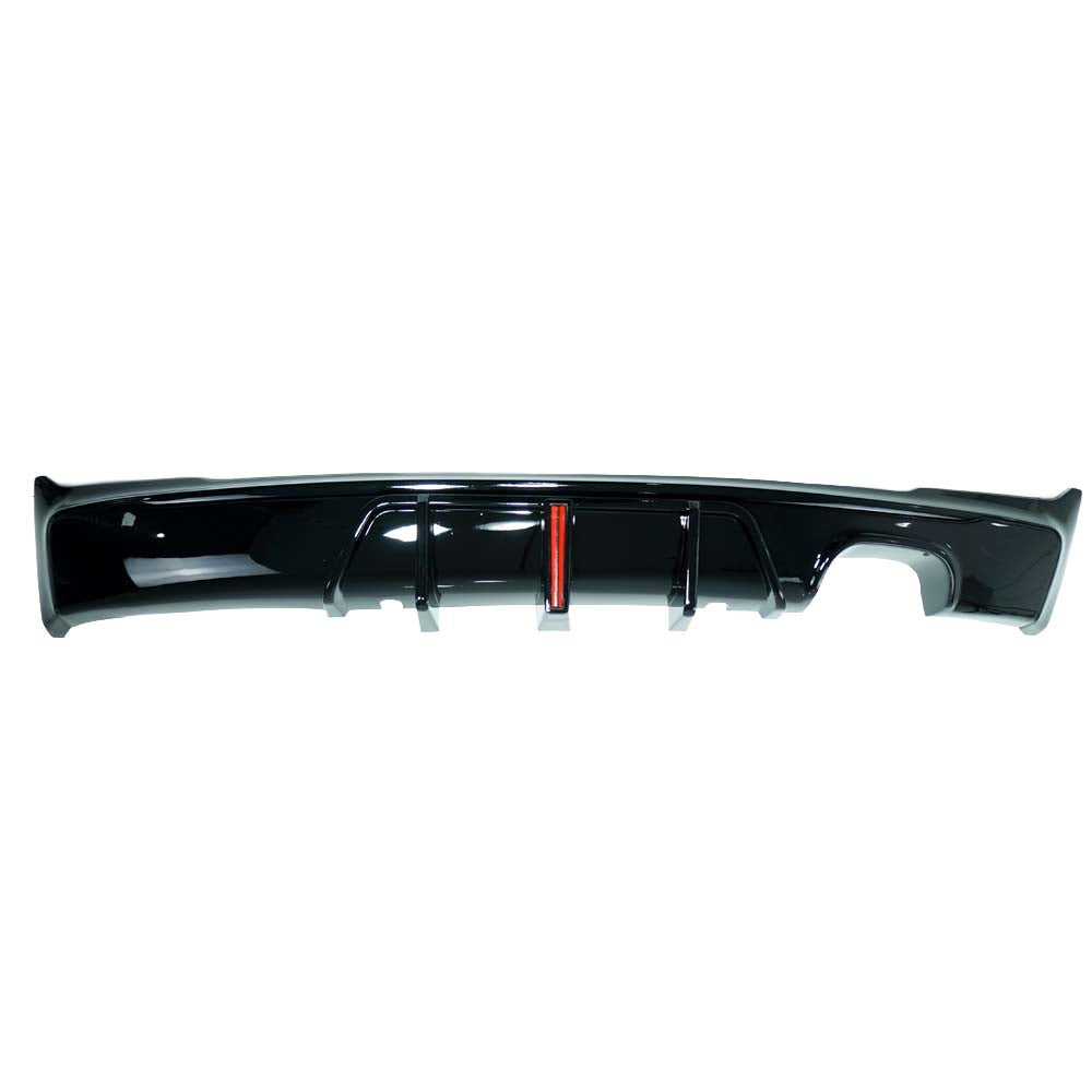BMW F22 F23 2 Series 2014-2020 CT Carbon gloss black LED twin left diffuser, showcasing sleek automotive rear diffuser design.