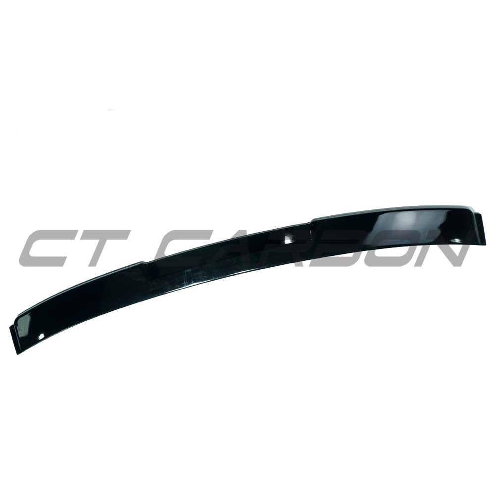 BMW E90 3 Series 2004-2013 CT Carbon gloss black roof spoiler V3 mounted on vehicle, enhancing sporty appearance and aerodynamics.