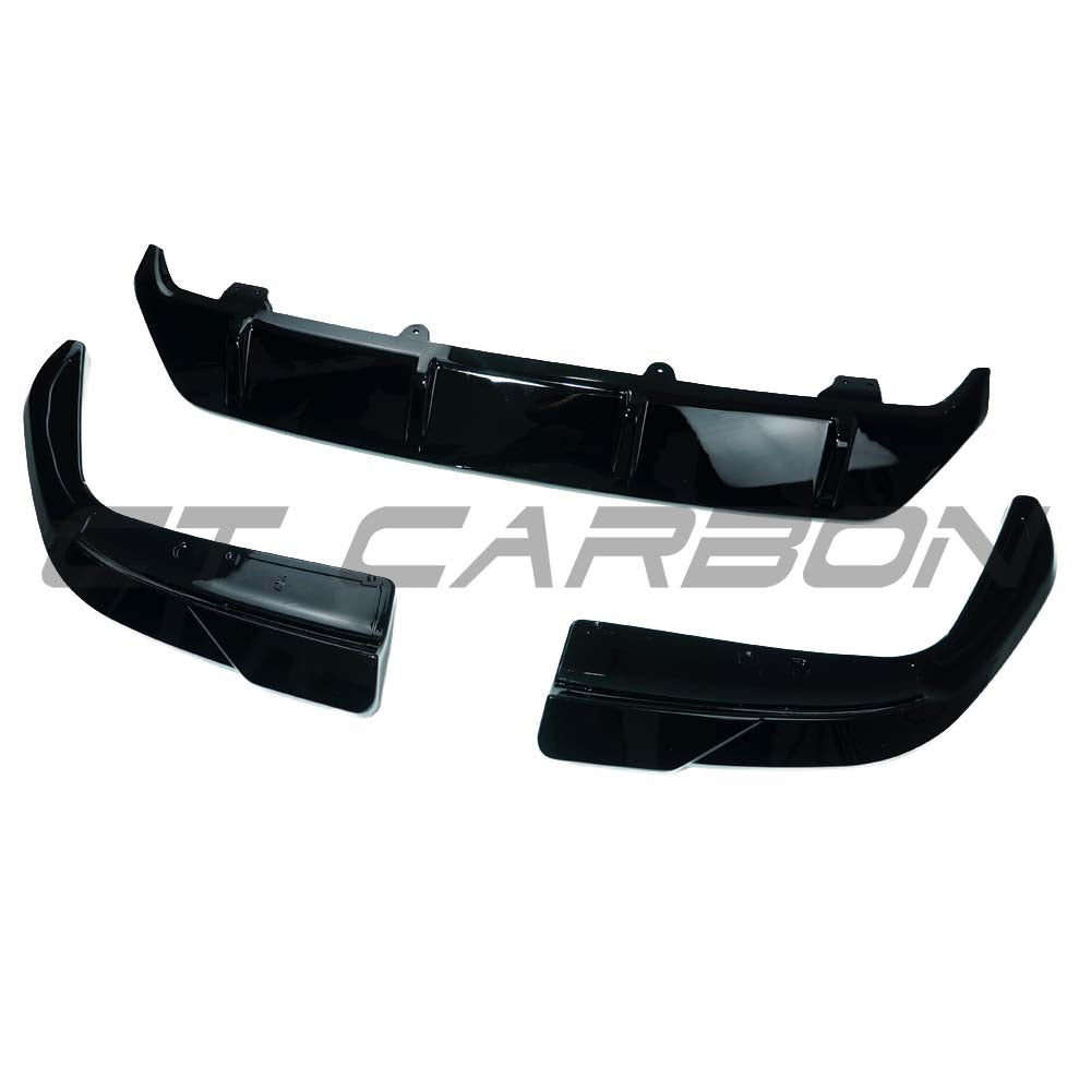 BMW G06 X6 2019-2023 CT Carbon diffuser and corner kit, showcasing the sleek black rear bumper accents and aerodynamic design.
