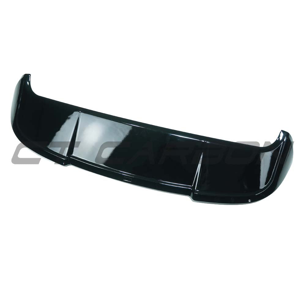Gloss black CT Carbon spoiler for Audi A3/S3 8V (2017-2020), showing sleek aerodynamic design on the vehicle's rear.