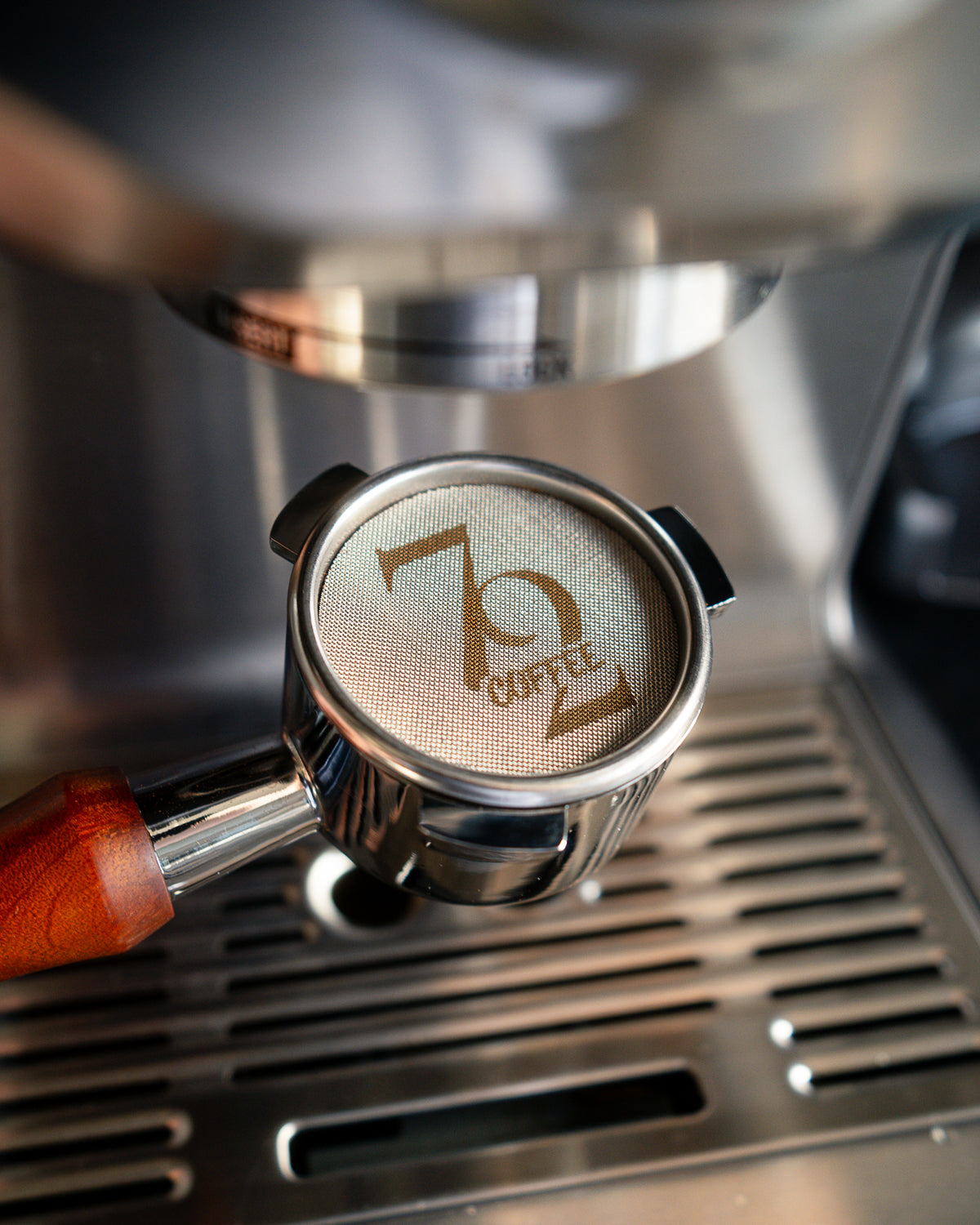 Reusable portafilter coffee filter screen by Nineteen72 Performance, designed for coffee accessories, shown in DSC1718.jpg.