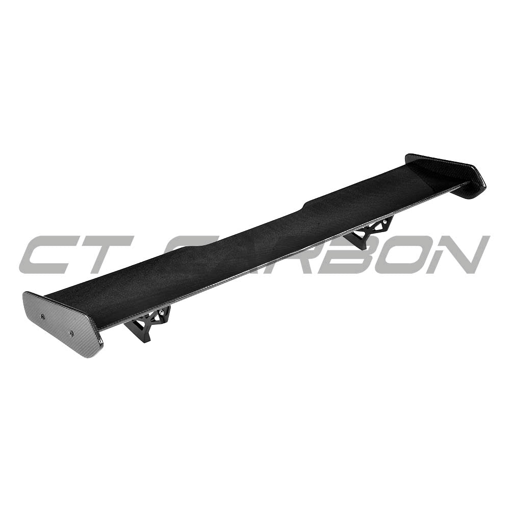 BMW M2 M3 M4 F80 F82 F87 CT Carbon fiber spoiler V3 installed on car, showcasing sleek aerodynamic design and lightweight construction.