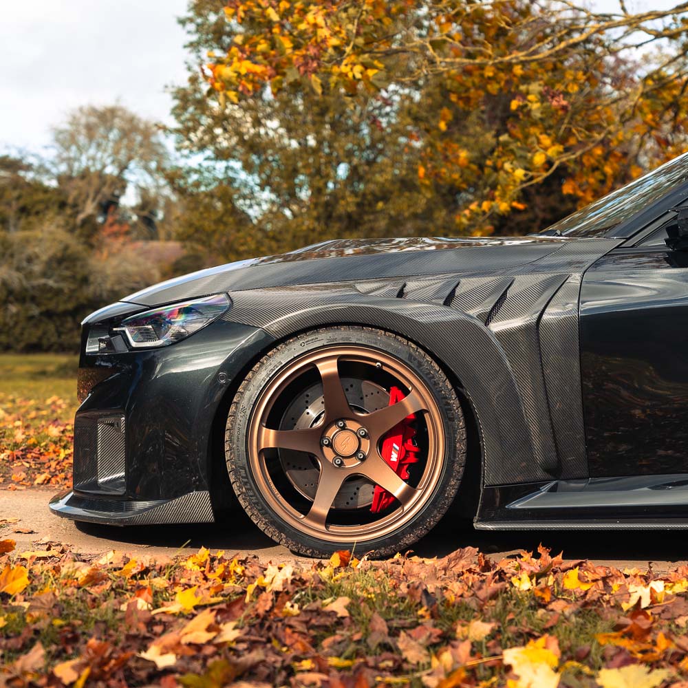 BMW G87 M2 CT Carbon full car carbon fibre front end kit V2, featuring sleek, lightweight carbon fibre components and aerodynamic design.