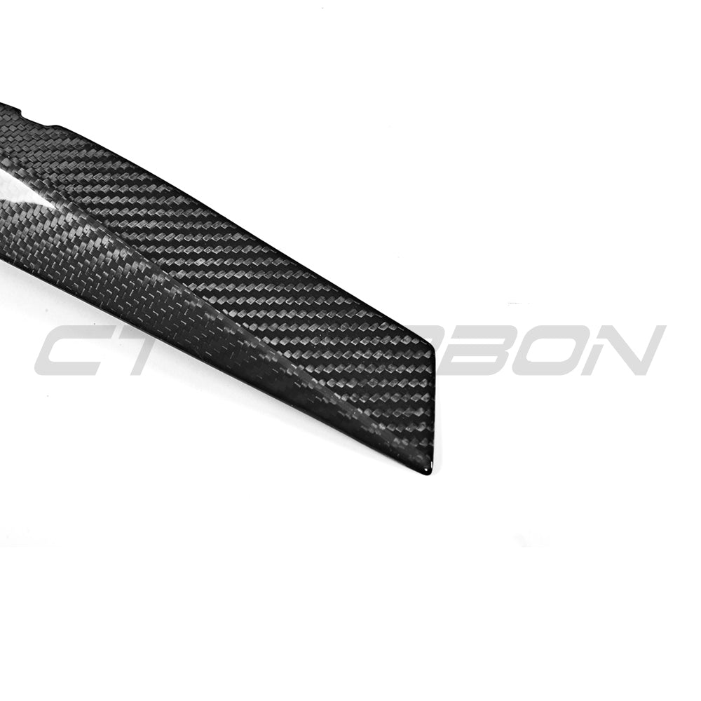 Carbon fibre headlight eyebrows for Audi A5/S5/RS5 B9 Coupe 2016-2019 by CT Carbon, shown on a sleek car with headlights.