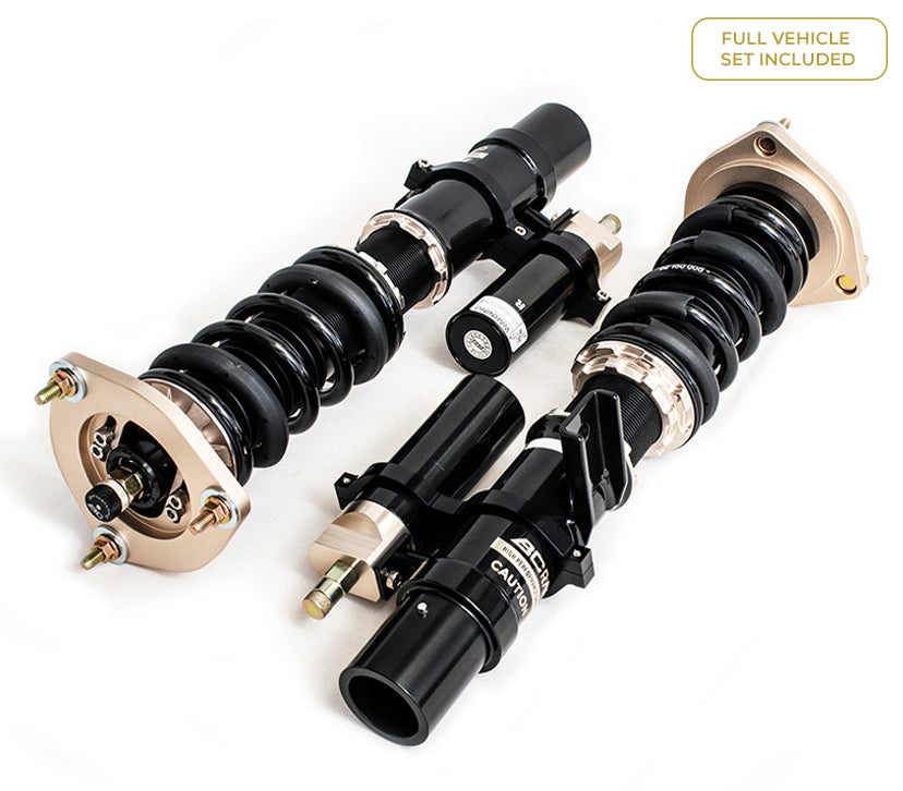BC Racing coilovers for BMW 3 Series Coupe E92 and E93, suspension upgrade with adjustable shock absorbers and coil springs.